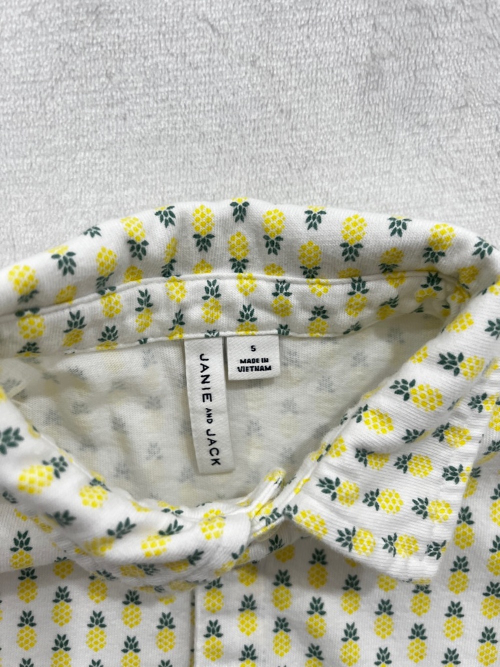 Janie And Jack Pineapple Print Polo Cotton Short Sleeve Boy Kids Size 5 Multi - Picture 7 of 7